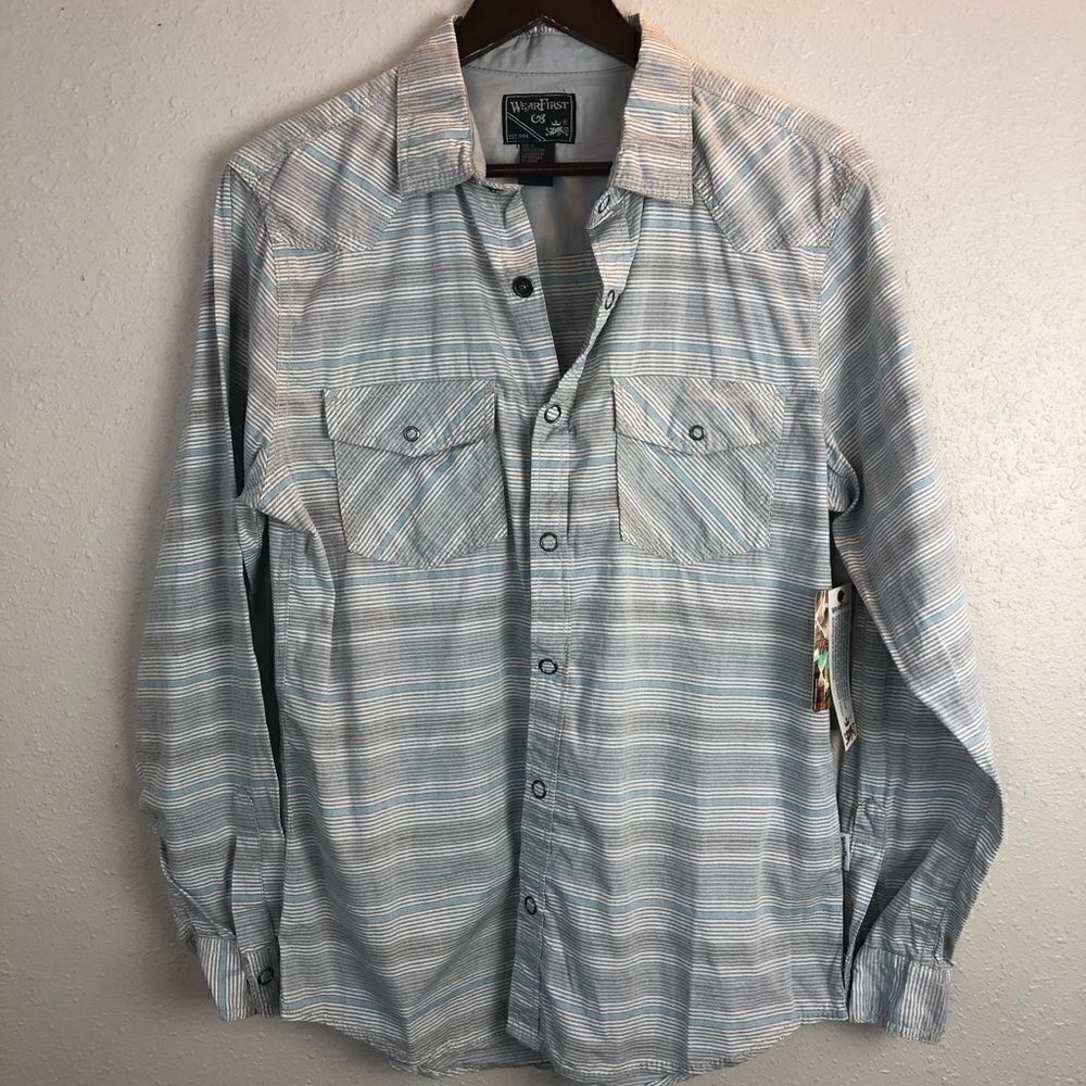 NWT Wear First Button Down Shirt Size Medium